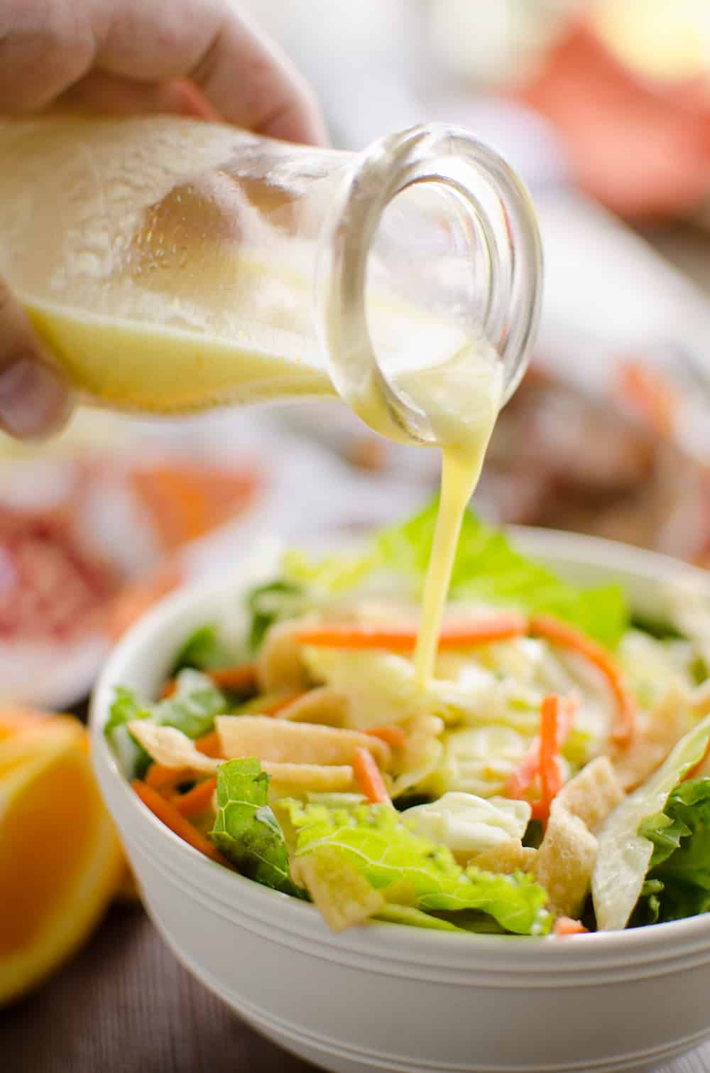 Light Orange Ginger Vinaigrette on salad