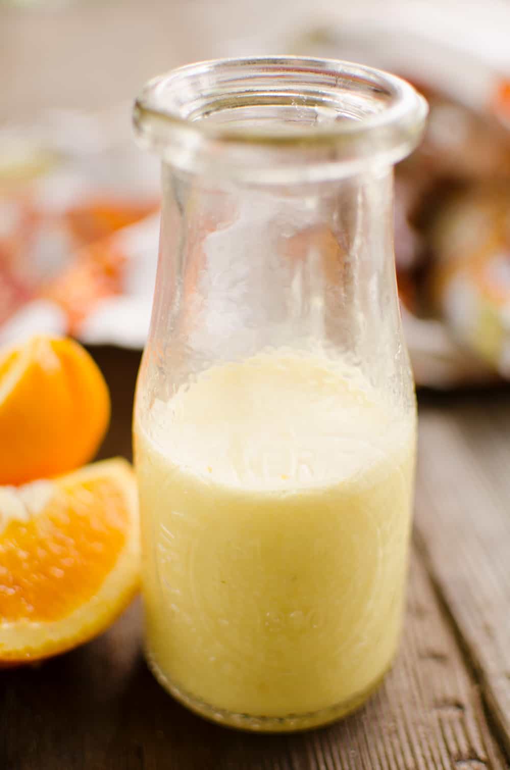 Light Orange Ginger Vinaigrette in jar