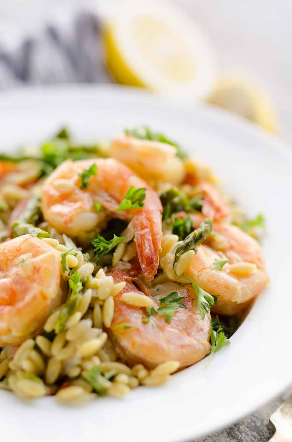 Pressure Cooker Lemon Butter Shrimp & Orzo Dinner