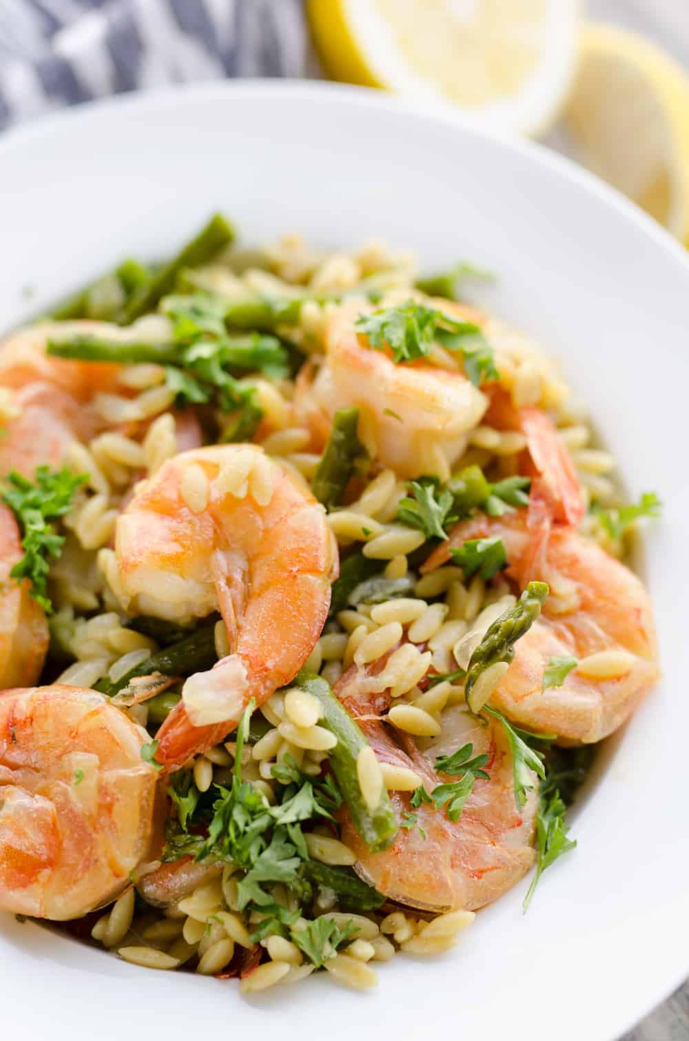 Pressure Cooker Lemon Butter Shrimp & Orzo Dinner