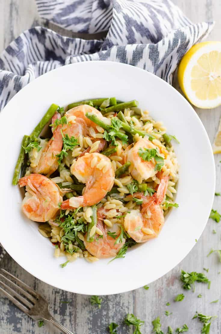 Pressure Cooker Lemon Butter Shrimp & Orzo Dinner Instant Pot Recipe