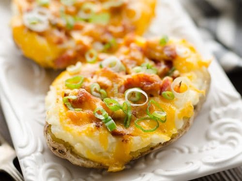 Airfryer Ham & Three Cheese Twice Baked Potatoes