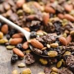 Blueberry Dark Chocolate Superfood Trail Mix with spoon