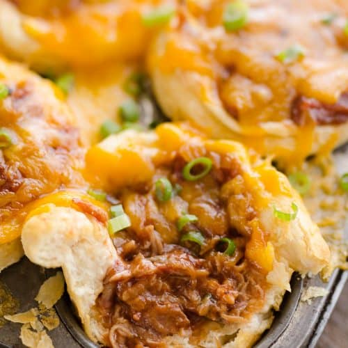 Cheesy BBQ Biscuit Cups Easy 3 Ingredient Recipe!