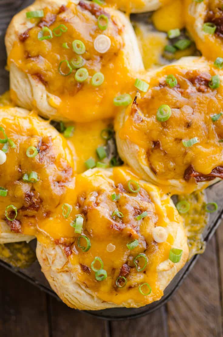 Cheesy BBQ Biscuit Cups Easy 3 Ingredient Recipe!