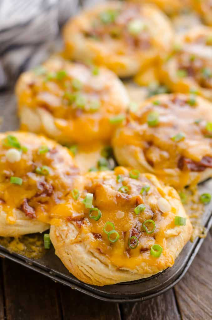 Cheesy BBQ Biscuit Cups baked