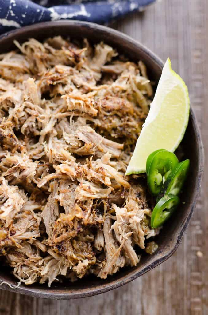 Pressure Cooker Pork Carnitas in skillet