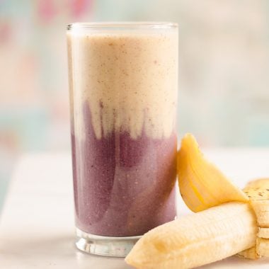 Blackberry Banana Protein Smoothie with fruit