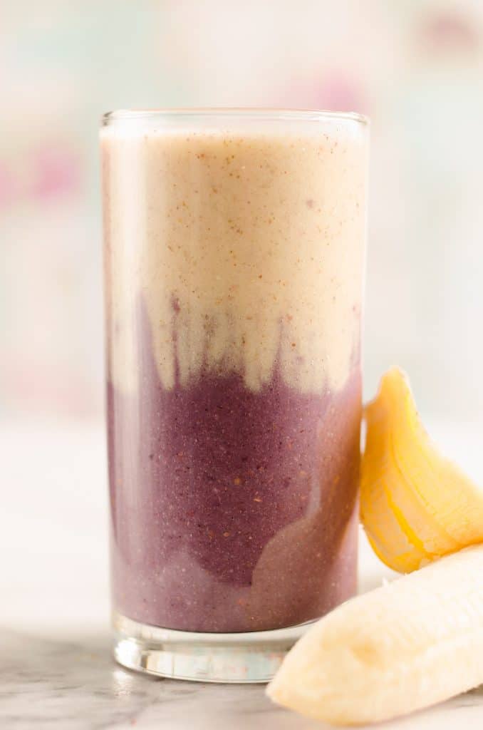 Blackberry Banana Protein Smoothie serving