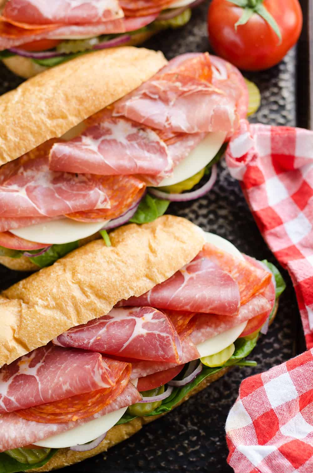 Italian Hero Sub Sandwich on pan