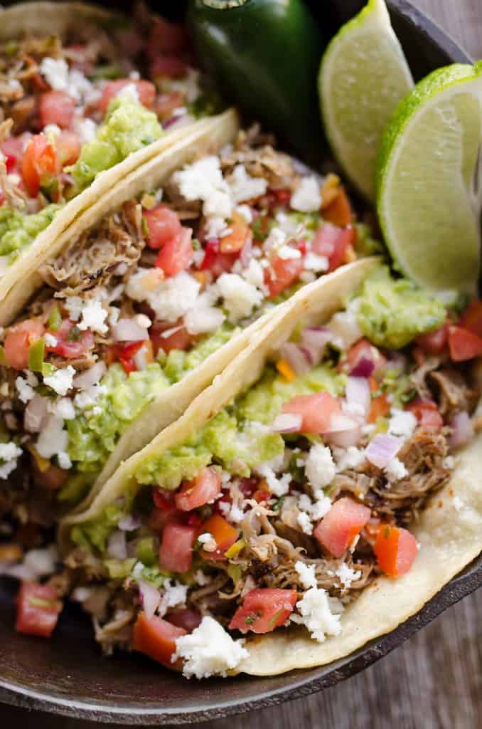 Pork Carnitas Street Tacos skillet