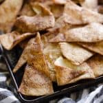 Baked Cinnamon Sugar Tortilla Chips closeup