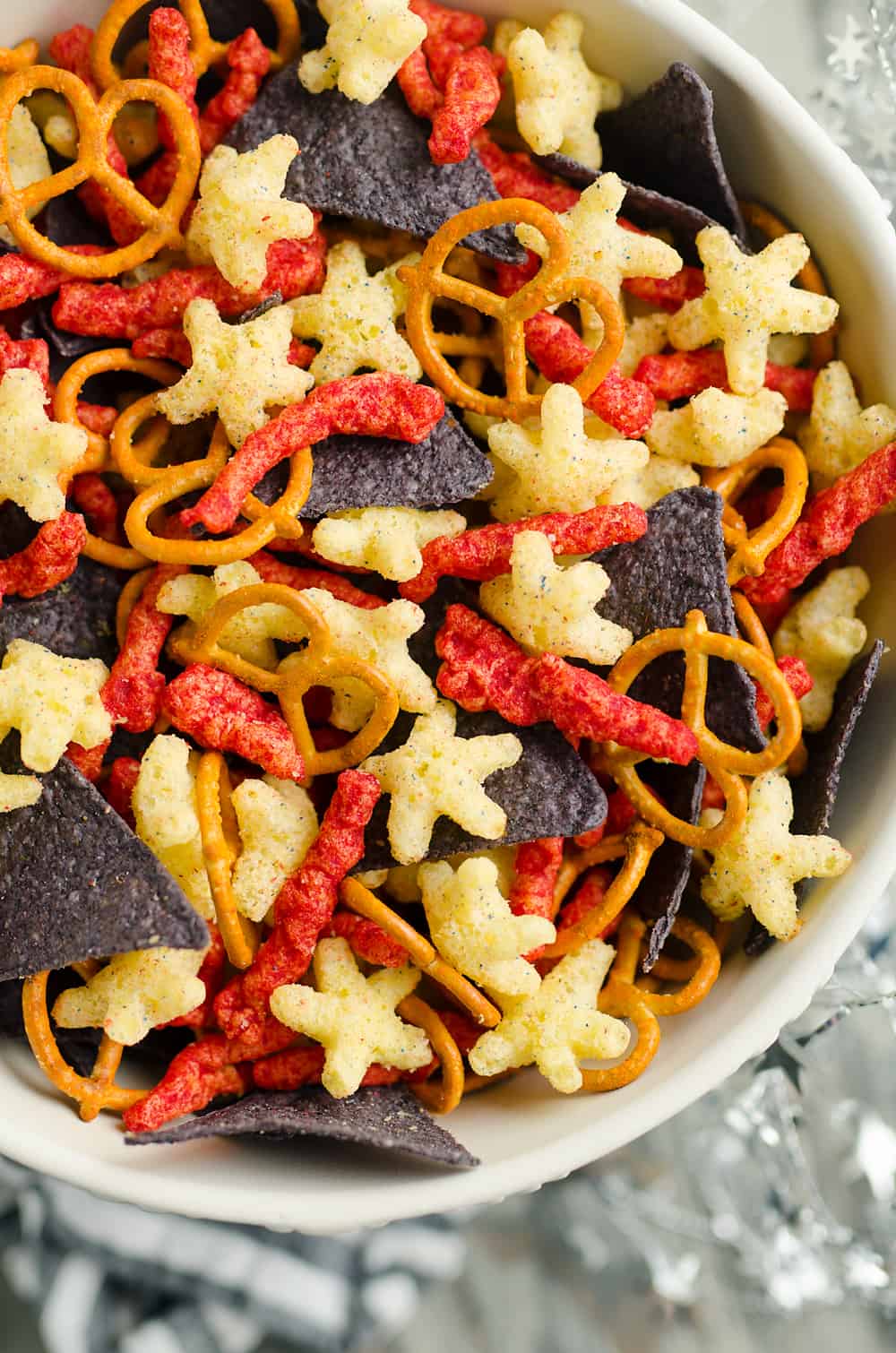 Easy Patriotic Snack Mix serving