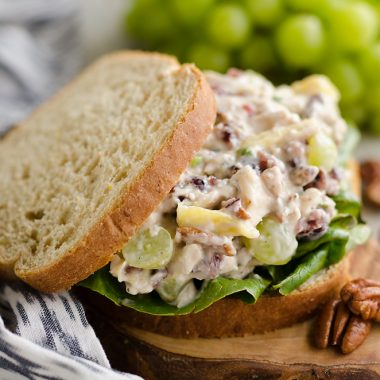 Fruit & Pecan Chicken Salad served