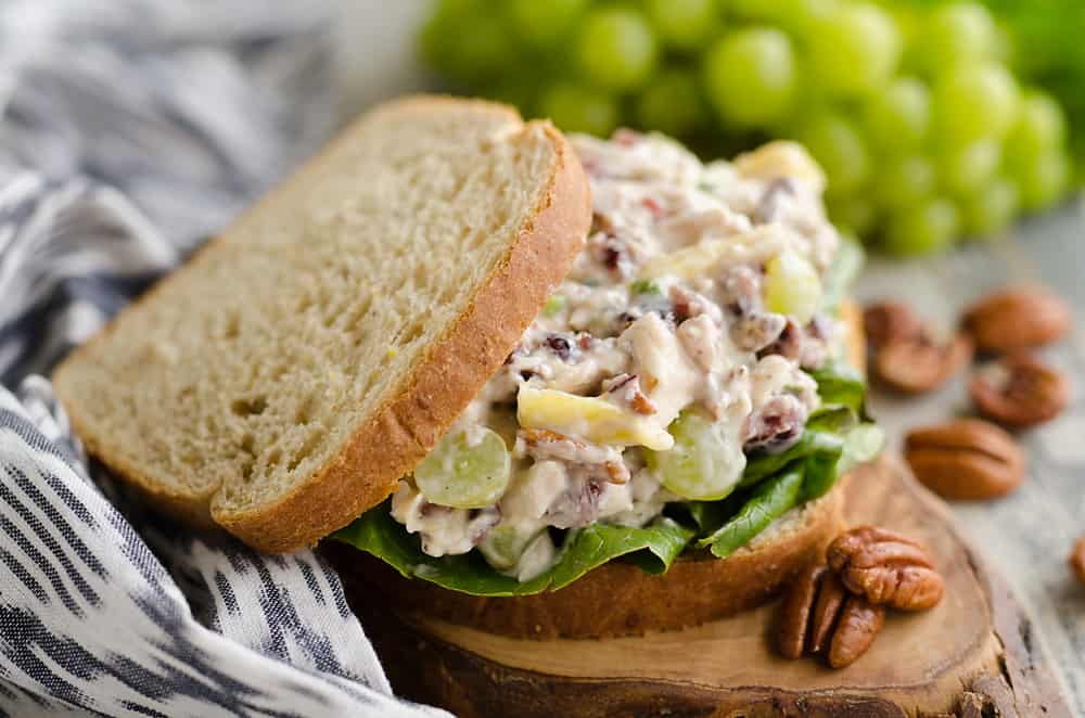 Fruit & Pecan Chicken Salad served