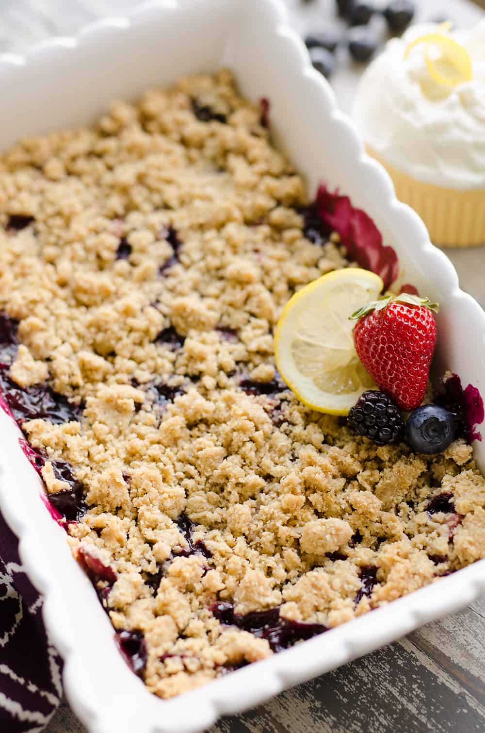 Lemon Berry Crisp in pan