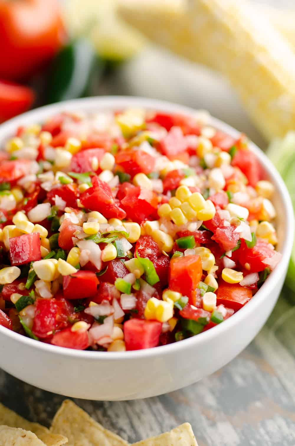 Garden Fresh Sweet Corn Salsa in a serving bowl