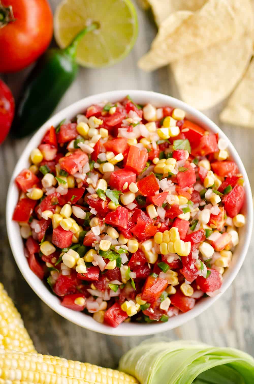 Garden Fresh Sweet Corn Salsa served in bowl