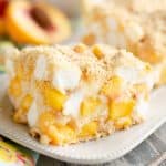 Marshmallow Peach Icebox Dessert slice of sweet