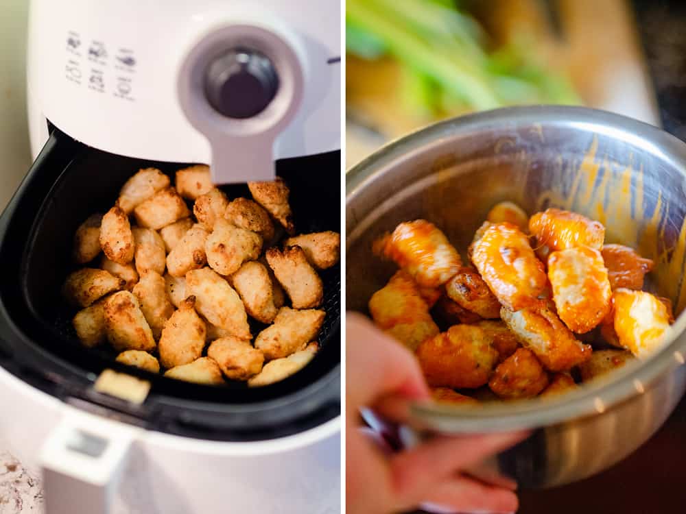 Airfryer Buffalo Cauliflower Tots in Airfryer