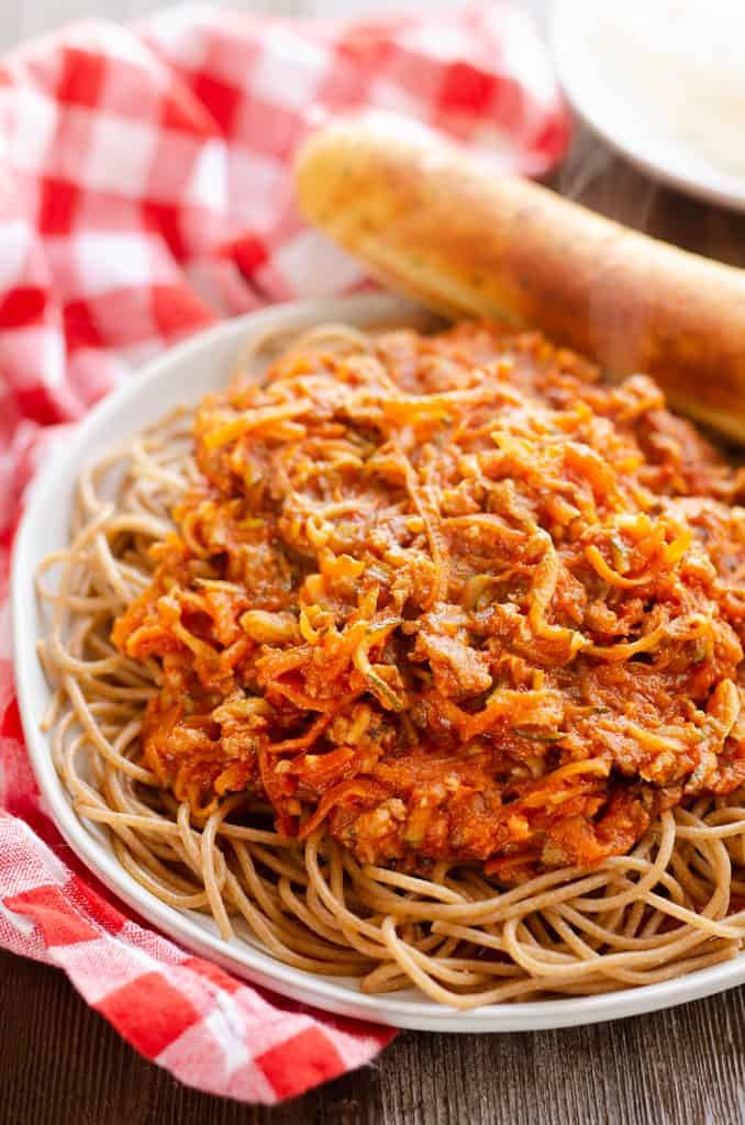 whole wheat spaghetti and vegetables recipe