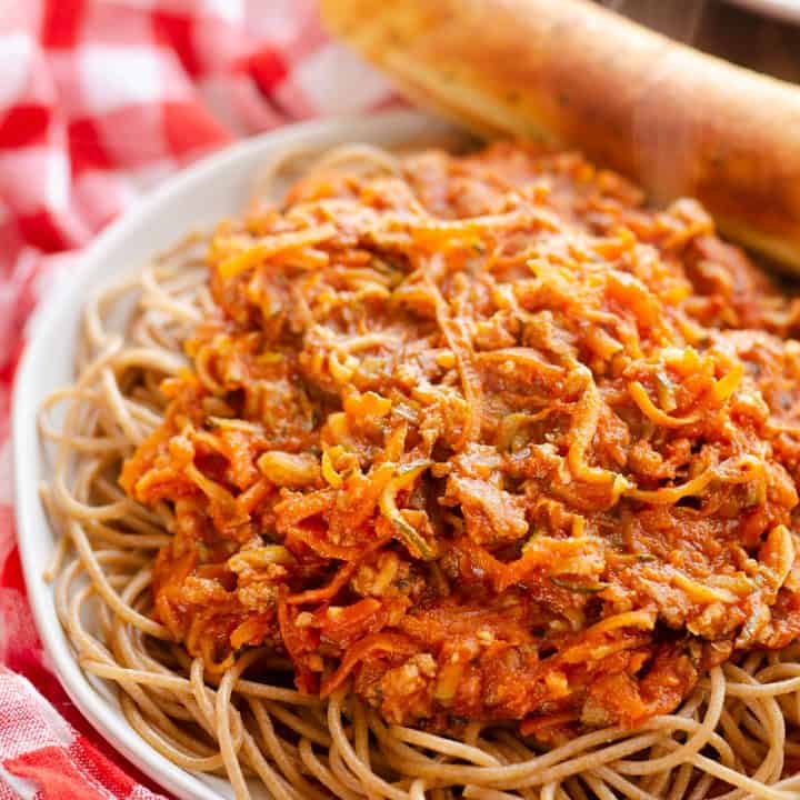 Healthy Parmesan Vegetable Turkey Spaghetti