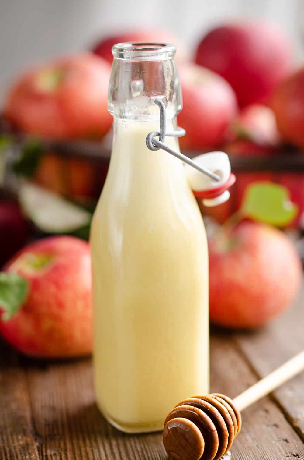 Light Apple Cider Vinaigrette in glass bottle