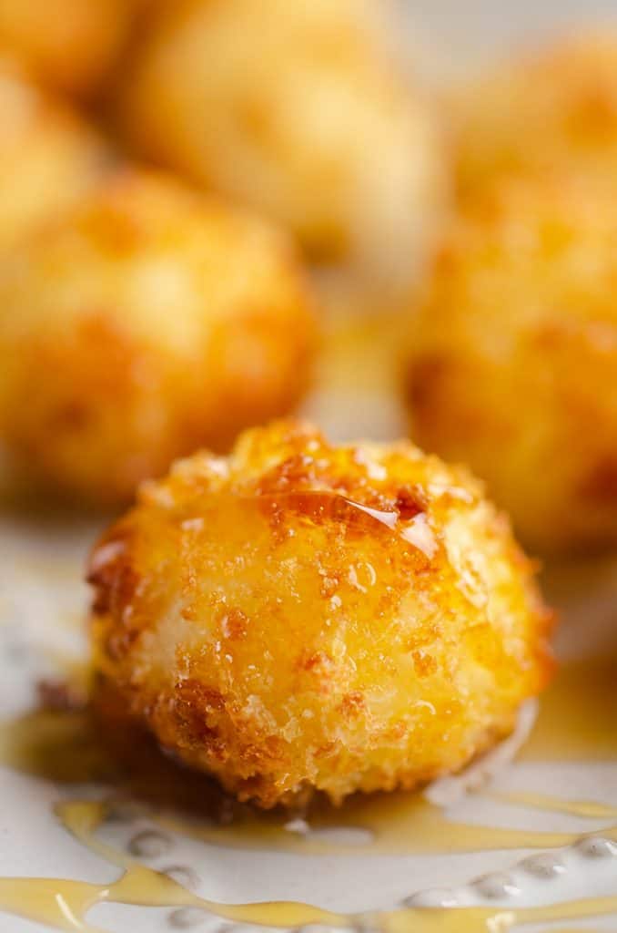 Airfryer Honey Goat Cheese Balls closeup