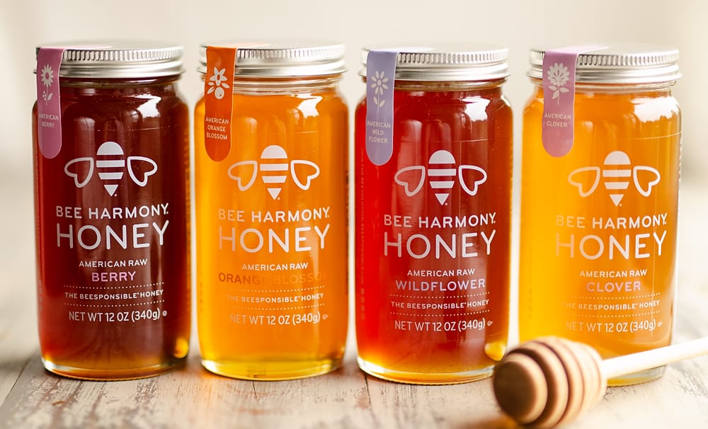 Beesponsible jars of raw honey