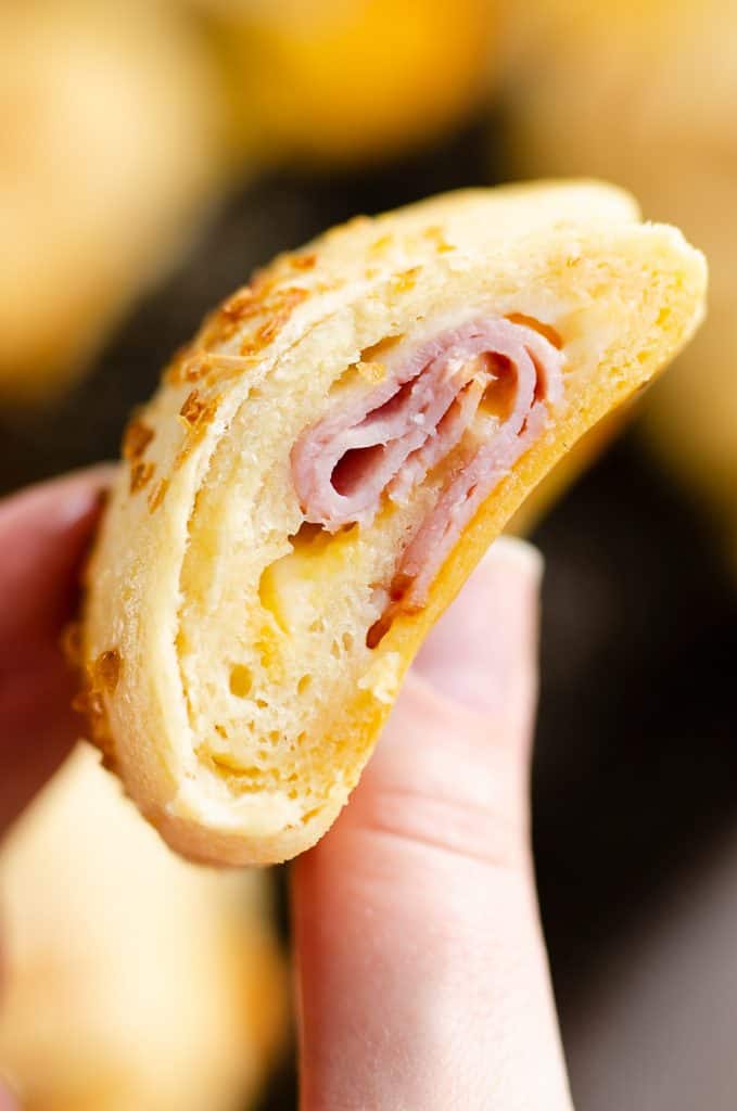 Hot Ham & Cheese Roll Ups buttery crescent
