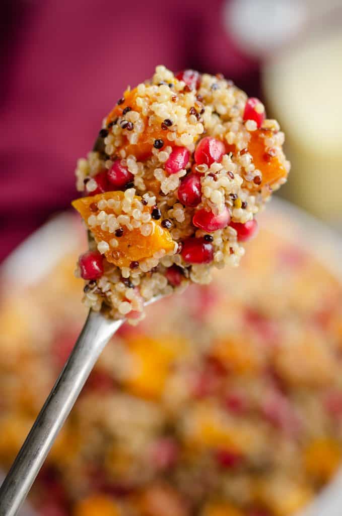 Pomegranate Squash Quinoa Salad spoonful