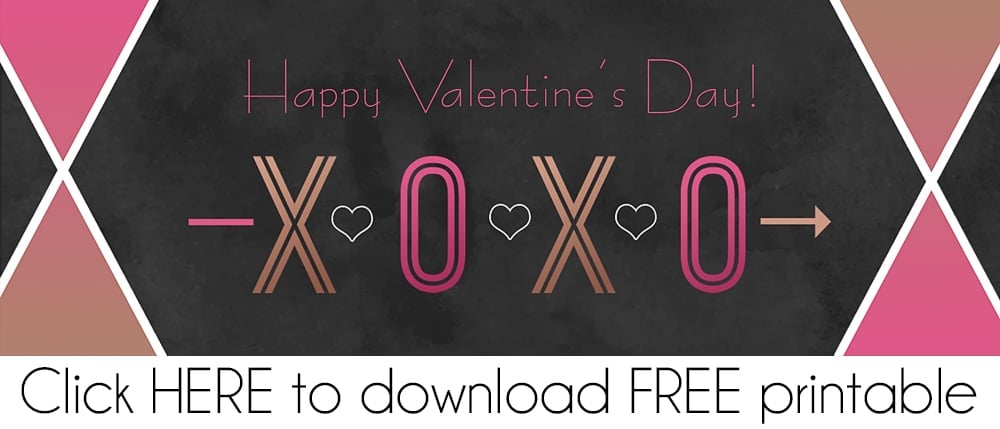 Happy XOXO Valentine FREE Printable Treat Bag Topper Download