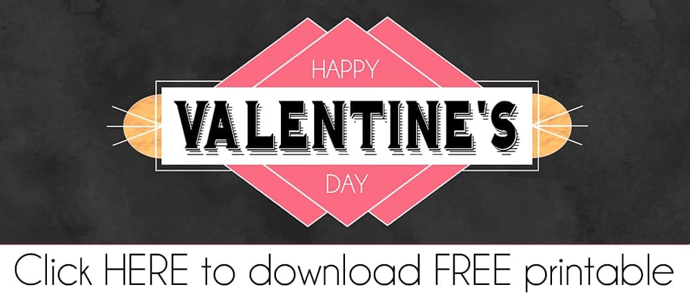 Modern Black Valentine FREE Printable Treat Bag Topper PDF Download