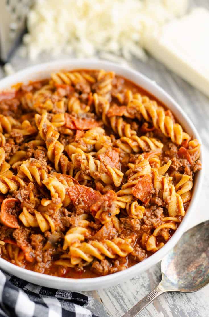 Pressure Cooker Light Pizza Noodle Casserole Easy 30 Minute Recipe