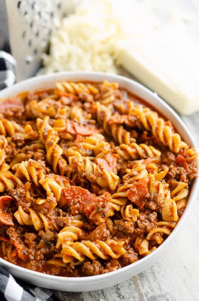 Pressure Cooker Light Pizza Noodle Casserole