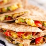 Turkey Bacon Breakfast Quesadilla served for brunch