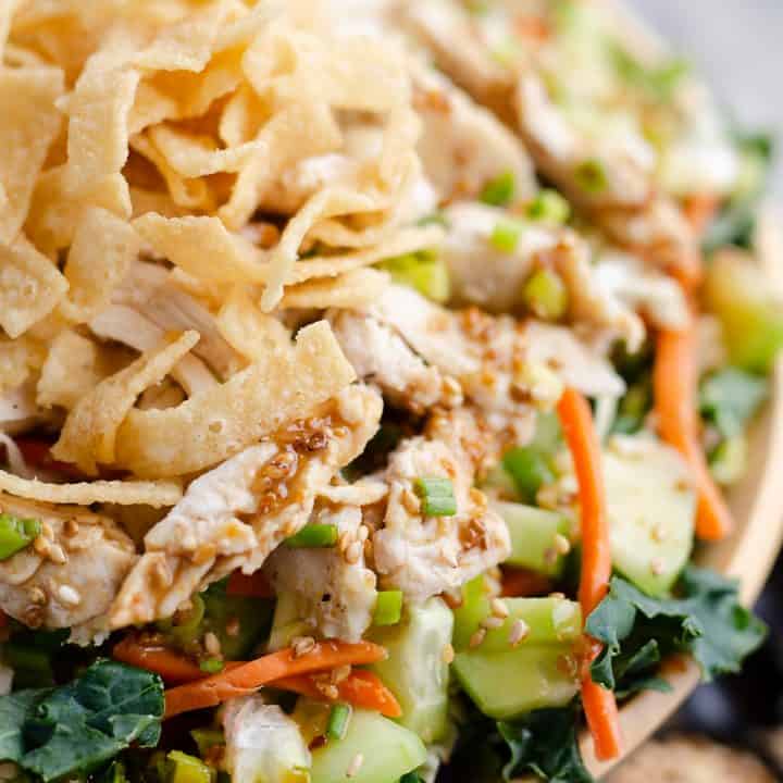 Asian Toasted Sesame Chicken Salad serving