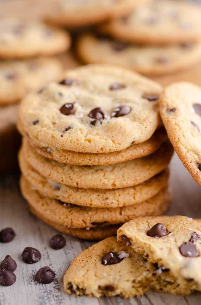 Best Chewy Chocolate Chip Cookie Recipe stacked