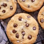 Best Chewy Chocolate Chip Cookie Recipe on cooling rack