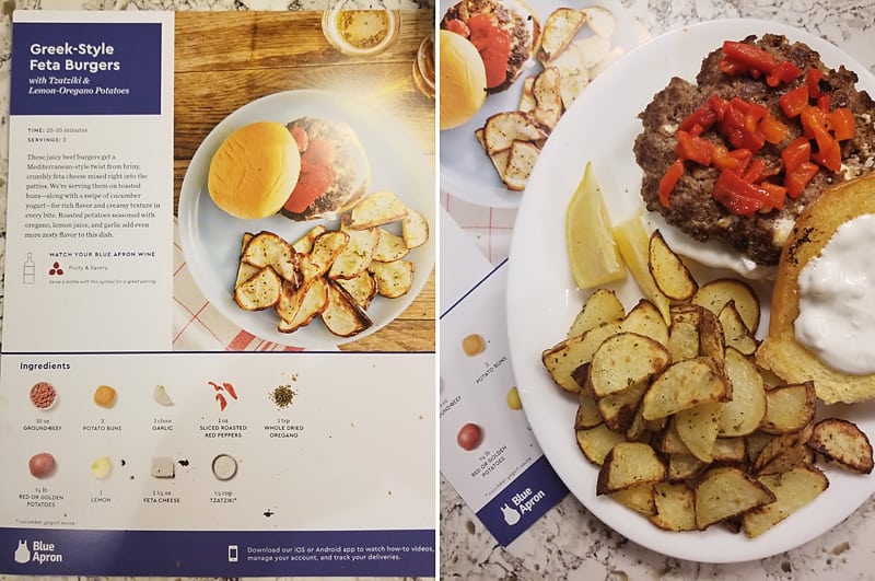 Blue Apron Greek-Style Feta Burgers