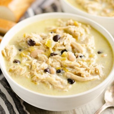 Healthy Pressure Cooker White Chicken Chili Soup dinner serving
