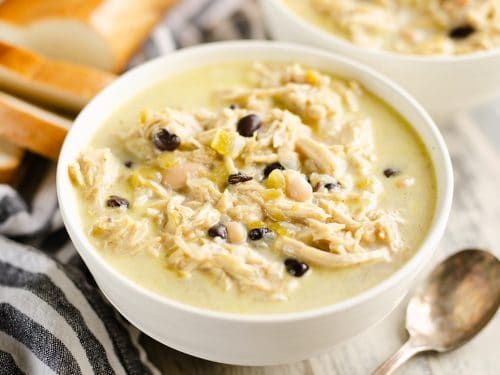 Healthy Pressure Cooker White Chicken Chili Soup dinner serving