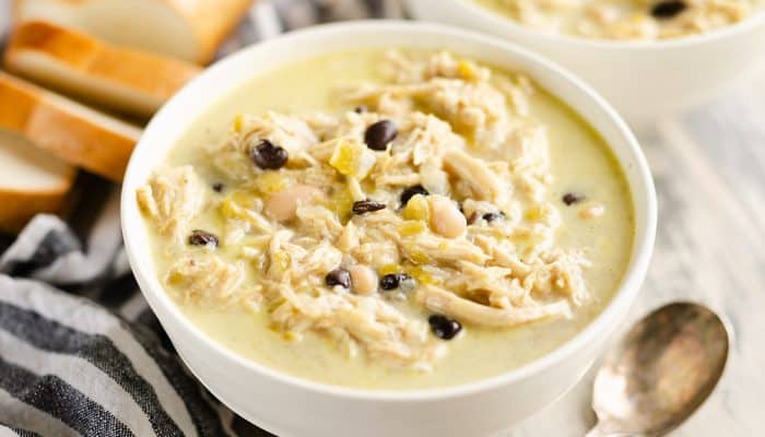 Healthy Pressure Cooker White Chicken Chili Soup dinner serving