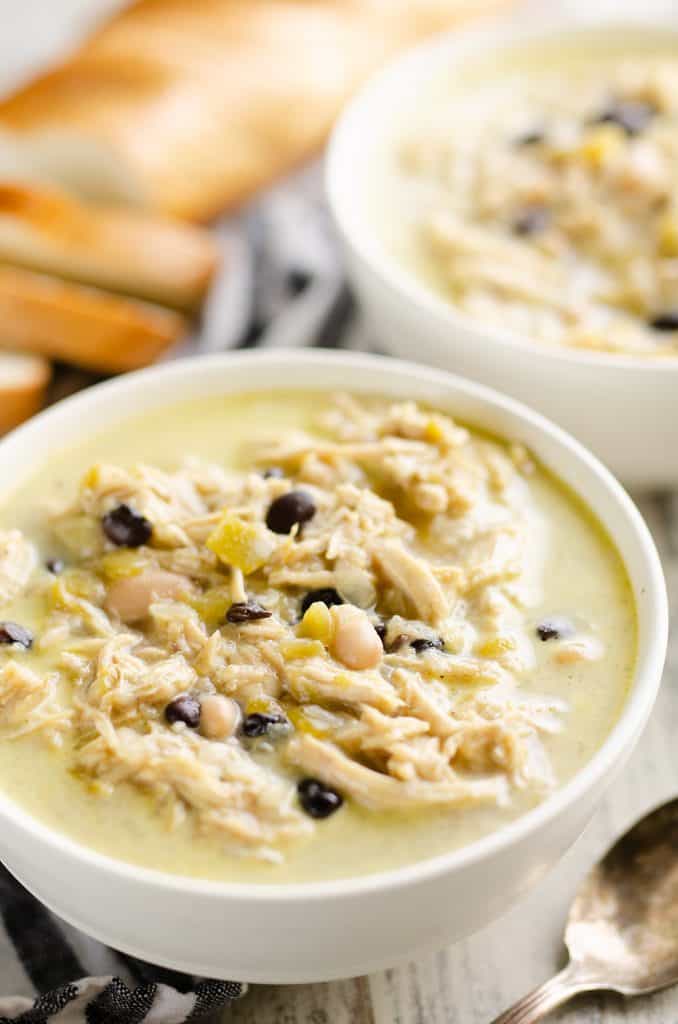 Healthy Pressure Cooker White Chicken Chili Soup hearty serving