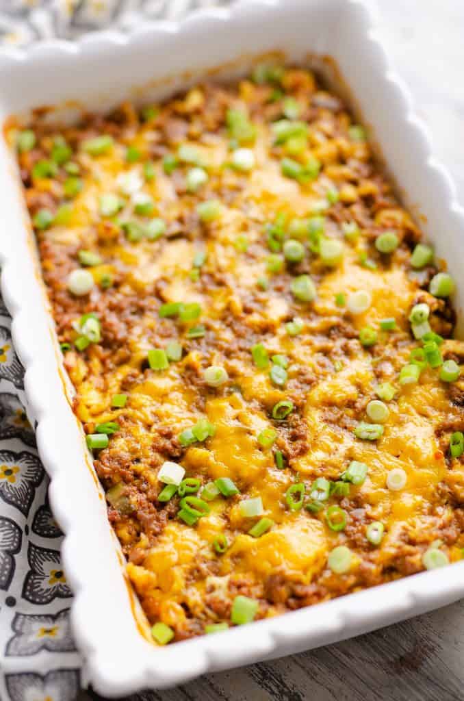 Light Mexican Breakfast Casserole baked