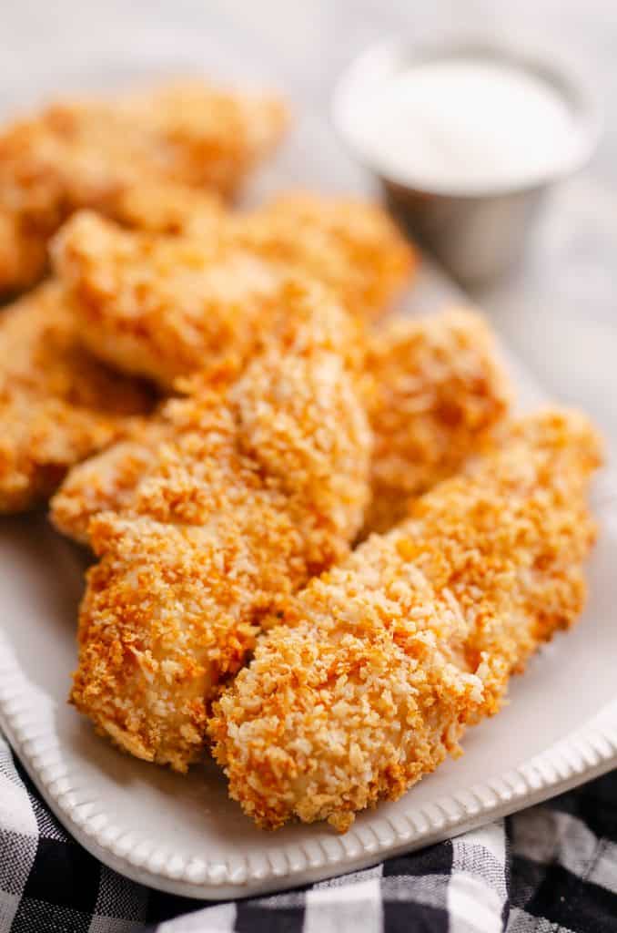 Air Fryer Buffalo Chicken Strips platter