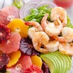 Citrus Shrimp Salad with avocado and vegetables