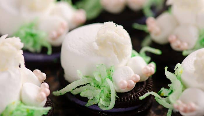 Easter Bunny Butt No Bake Treats Assembled