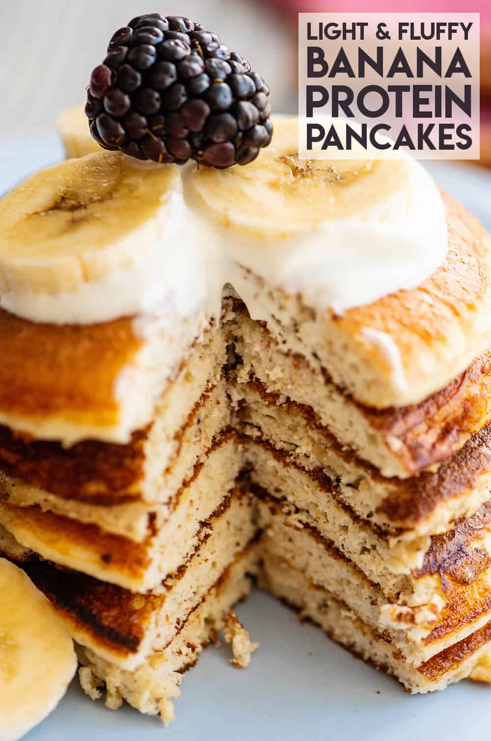 Light & Fluffy Banana Protein Pancakes LowCarb Breakfast
