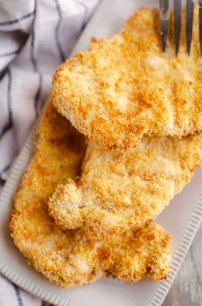 Crispy Air Fryer Breaded Pork Chops served on plate